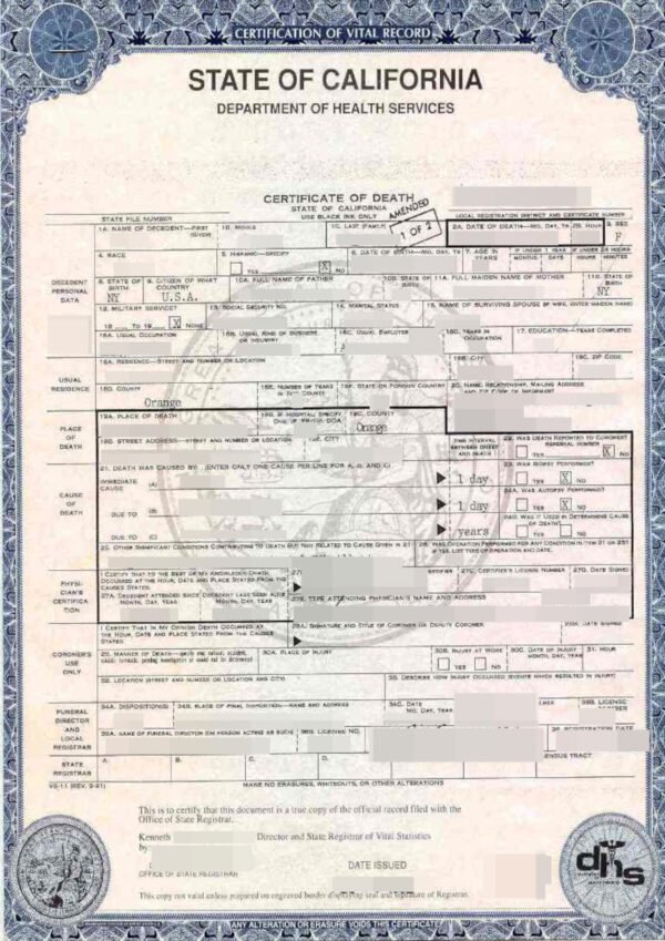 Death Certificate