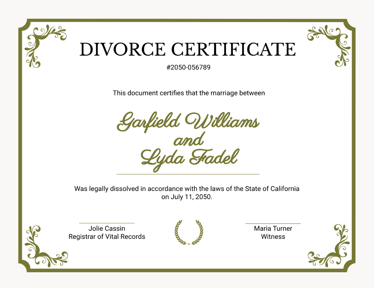 Fake Divorce Documents