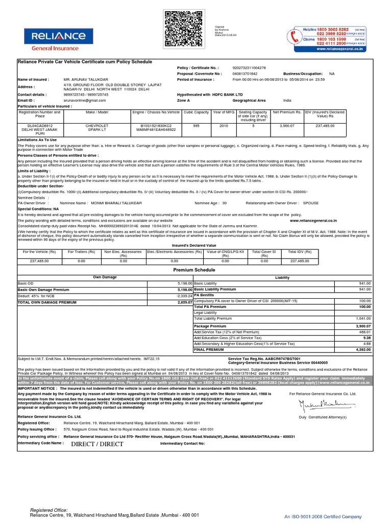 Fake Insurance Document