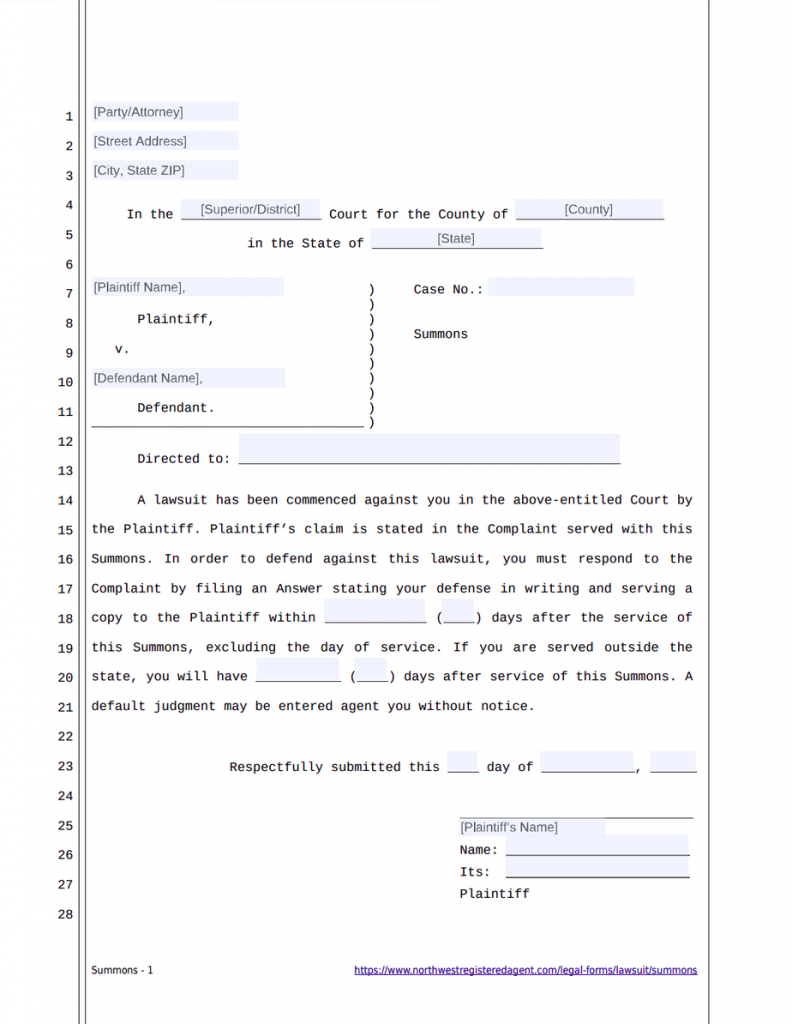 Fake Lawsuit Documents
