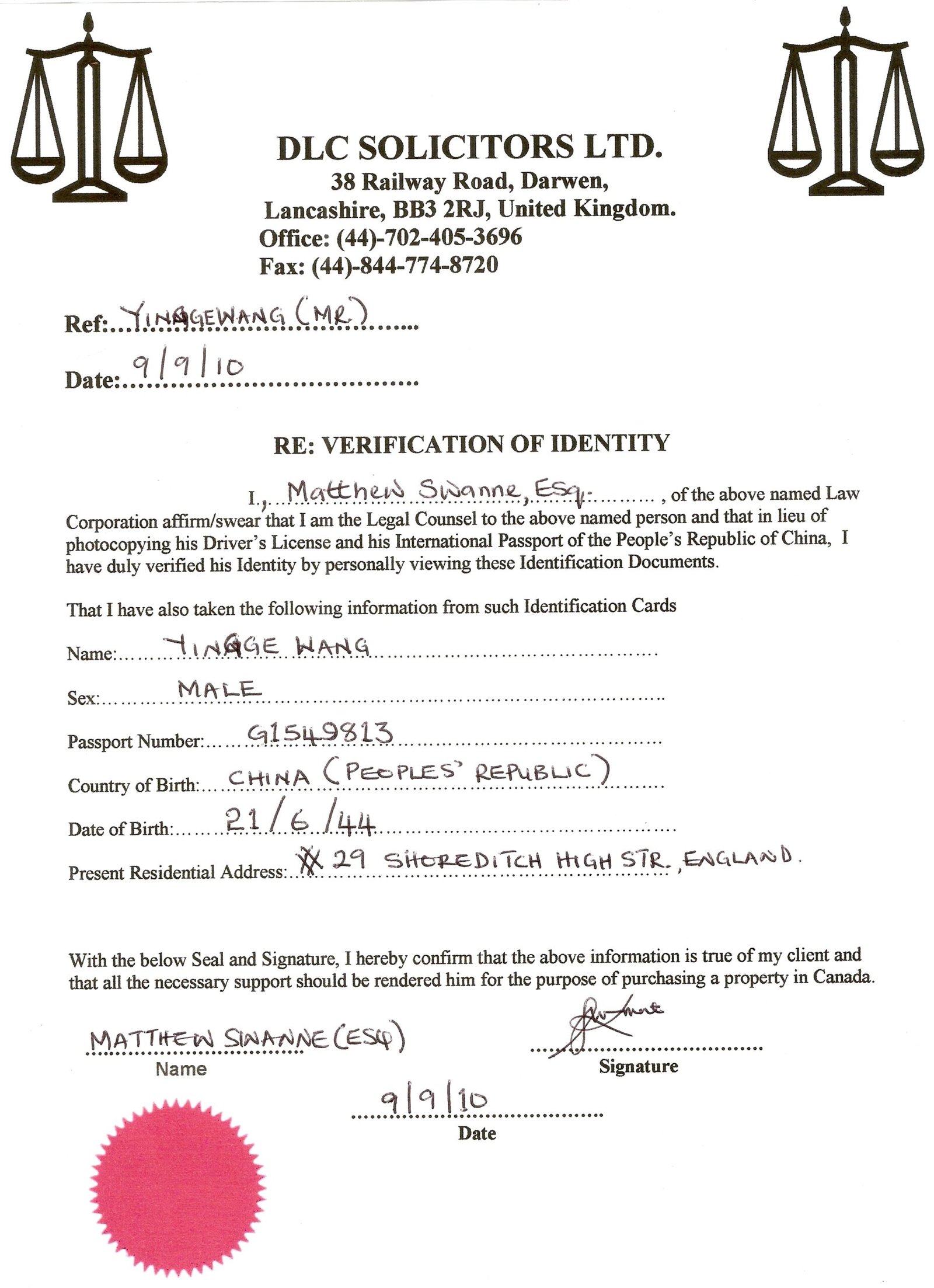 Fake Legal Documents