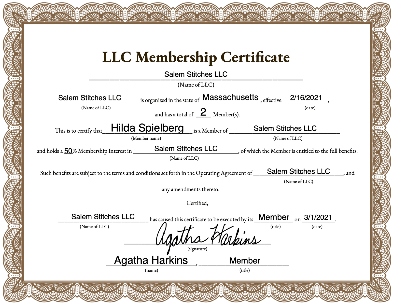 Fake Llc Documents